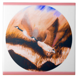 Gänse in Mauve Fliese