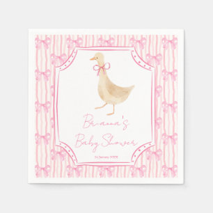 Gänse-Kinderreime-Baby-Party rosa personalisiert Serviette
