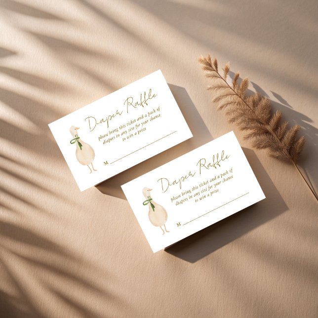 Gänse Kinderzimmer-Rymnen Babydusche-Windeln Tombo Begleitkarte (Goose nursery rhymes boho baby shower diaper raffle enclosure cards raffle tickets)