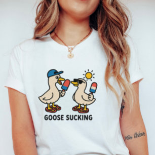 Gänse lecken Eis; Süße und alberne Gans T-Shirt