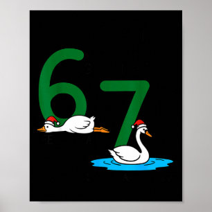 Gänse legen Schwäne schwimmen 67 Sechs Gänse Siebe Poster