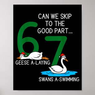 Gänse legen Schwäne schwimmen 67 Sechs Gänse Siebe Poster