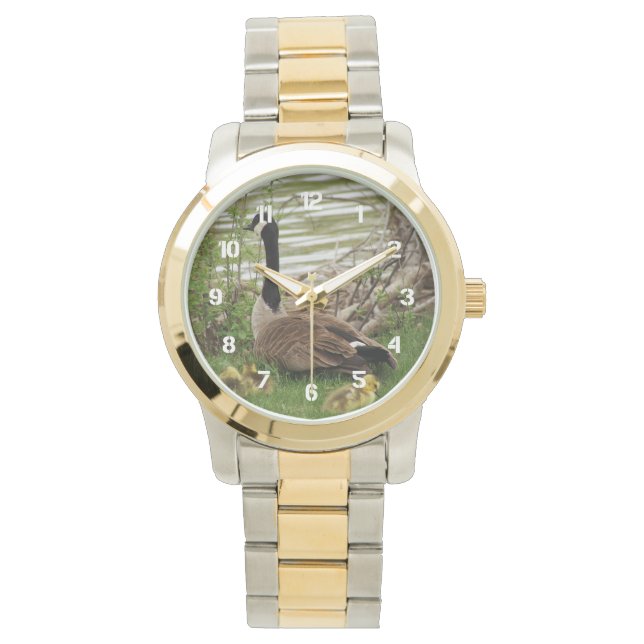 Gänse-Mama und Babys Armbanduhr (Vorderseite)