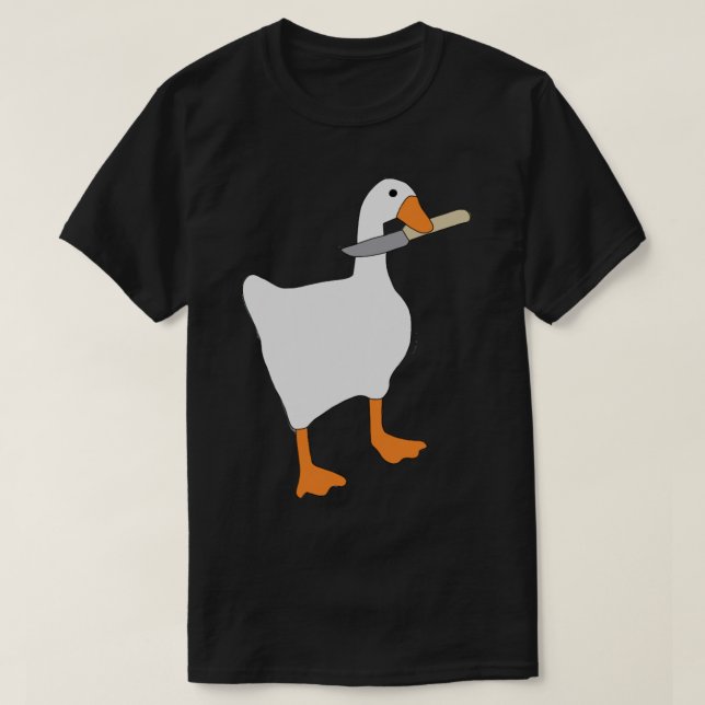 Gänse ohne Titel, Gans mit Knife, Tier, Gau T-Shirt (Design vorne)