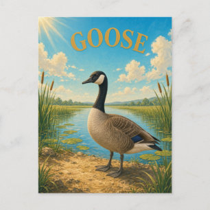Gänse Rohrkolben Marsch Aquarell GeoSaga Postkarte
