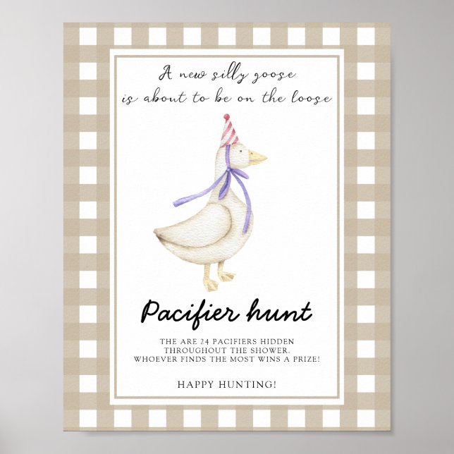 Gänse - Schnuller Jagd Kinderdusche Poster (Vorne)