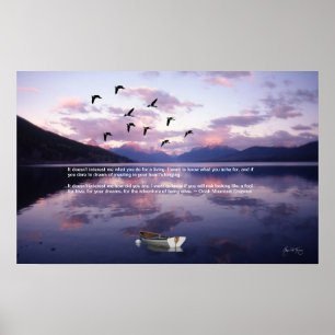 Gänse über Glacier Lake bei Sunset Poster
