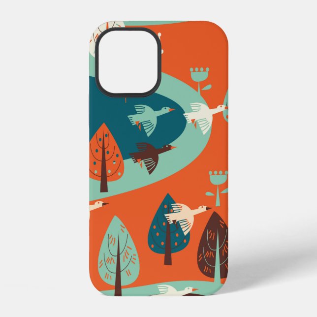 Gänse und Wald iPhone Hülle (Rückseite)