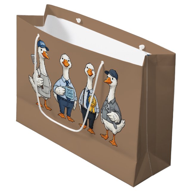 Gänse-Vater  Große Geschenktüte (Vorderseite Schrägansicht)