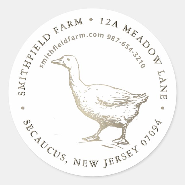 Gänsebauernhof oder Handelsmarke Runder Aufkleber (Vorderseite)