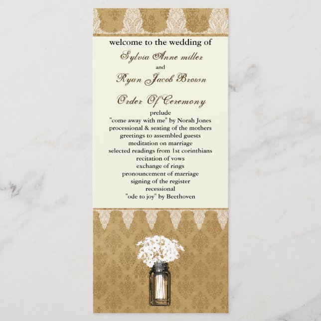 Gänsebläser, Hochzeitsprogramm Programm (Vorderseite)