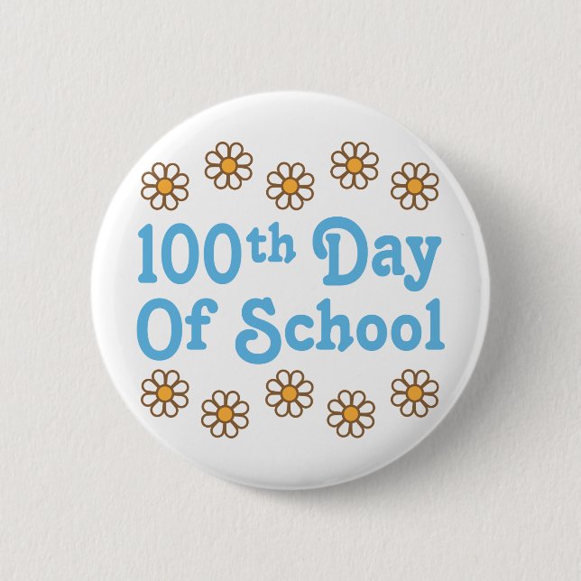 Gänseblümchen-100. Tag des Schullehrer-Geschenks Button (Vorderseite)