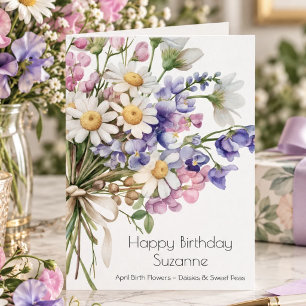 Gänseblümchen April-Geburtsblume Geburtstag Karte