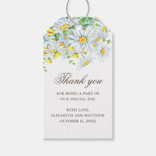 Gänseblümchen. Aquarell Land Blumen Hochzeit Danke Geschenkanhänger