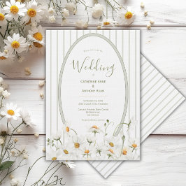 Gänseblümchen Aquarell Vintage Hochzeit Einladung