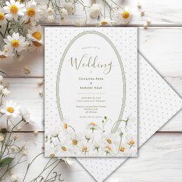 Gänseblümchen Aquarell Vintage Hochzeit Einladung
