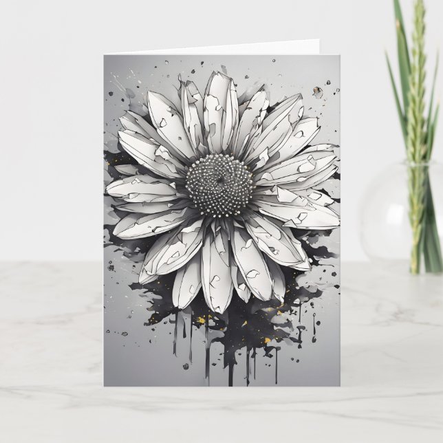 Gänseblümchen - Aquarellblumen Karte (Vorderseite)