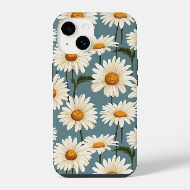Gänseblümchen auf Blau  iPhone Hülle (Rückseite)