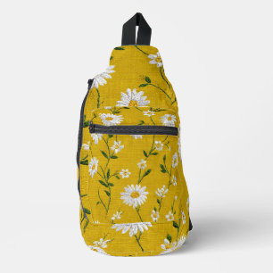 Gänseblümchen auf gelbem Hintergrund Crossbody Bag
