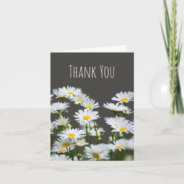 Gänseblümchen auf Grau Danke (Vorderseite)