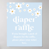 Gänseblümchen-Baby-Party-Windel-Raffle-Schild