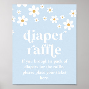 Gänseblümchen-Baby-Party-Windel-Raffle-Schild Poster