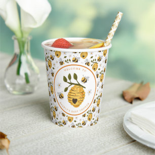 Gänseblümchen Bienenstock Hummel Biene Baby Shower Pappbecher