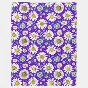 🌼 Gänseblümchen & Blätter leuchten ❄️ Gemütliche  Fleecedecke