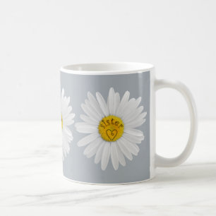 Gänseblümchen-Blume für Schwester-Kunst fertigen Kaffeetasse