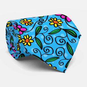 Gänseblümchen, Blume mit blauem Hintergrund Krawatte