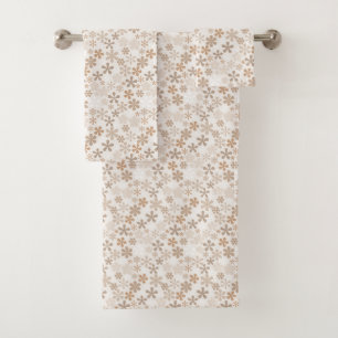 Gänseblümchen Blumen Beige Blumen Ästhetik Ditsy T Badhandtuch Set