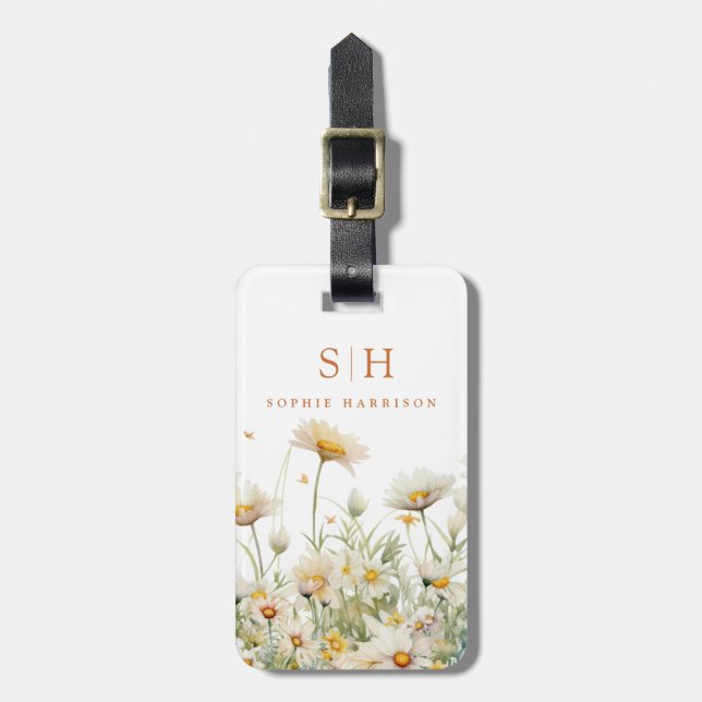 Gänseblümchen-Blumen-Gepäckanhänger Gepäckanhänger (Vorderseite vertikal)