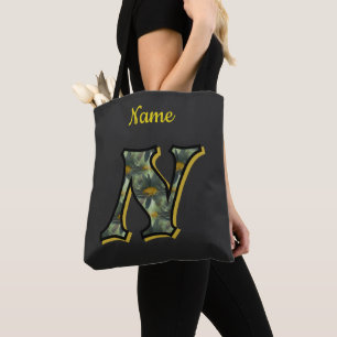 Gänseblümchen-Blumen-Kunst-Monogramm-Initial N Per