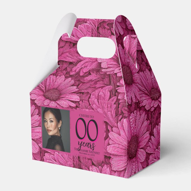 Gänseblümchen-Blumen-Meilenstein-Geburtstag Custom Geschenkschachtel (Vorderseite)