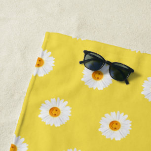 Gänseblümchen-Blumen-Smiley Strandtuch