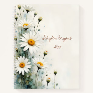 Gänseblümchen-Blumen-Spiralblock Botanisch Sommer Notizbuch