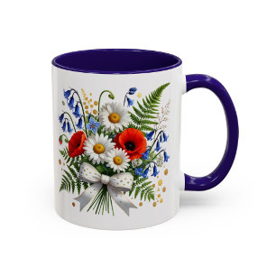 Gänseblümchen-Blumen-Tasse Wildblumen-Geschenk für Tasse