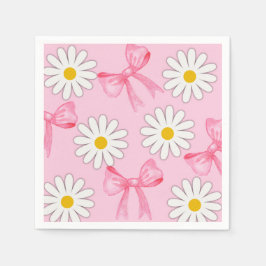 Gänseblümchen-Blumen- und Schleifen-Serviette Serviette
