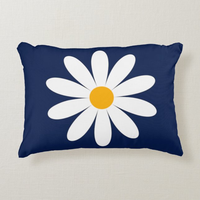Gänseblümchen-Blumenhut Dekokissen (Vorderseite)
