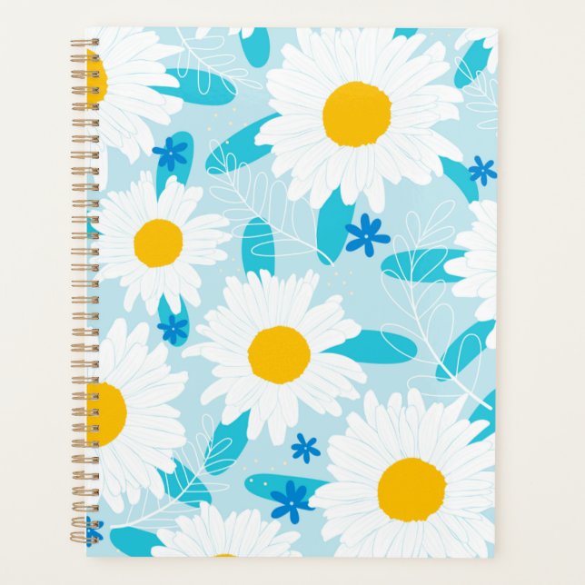 Gänseblümchen-Blumenmuster-Design | Zurück zur Sch Planer (Vorderseite)