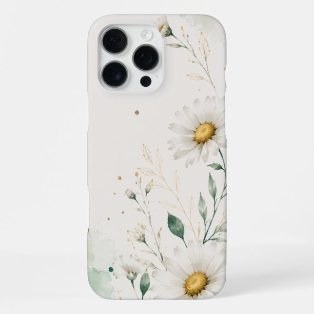 Gänseblümchen-Blumenmuster iPhone Hülle (Rückseite)