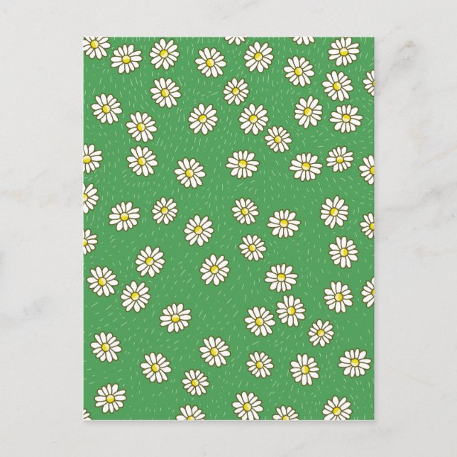 Gänseblümchen-Blumenmuster Postkarte (Vorderseite)