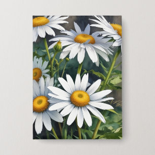 Gänseblümchen Blumenstrauß Elegante Aquarellmalere Button