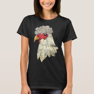 Gänseblümchen-Blüten-Farmtier Florale Henne T-Shirt