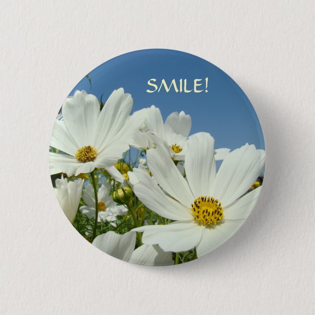 Gänseblümchen Button LÄCHELN! Button Valentinstag  (Vorderseite)