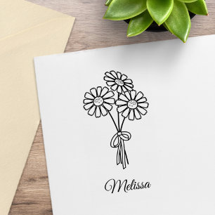 Gänseblümchen Custom Name Gummistempel