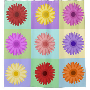 Gänseblümchen-Entwurf des Gerbera-3x3 Duschvorhang