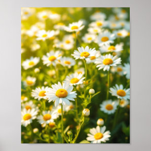 Gänseblümchen Feld Sonnenlicht Fröhliche Blumen Fr Poster