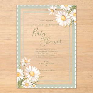 Gänseblümchen Florale elegante Babyparty Acryleinladungen