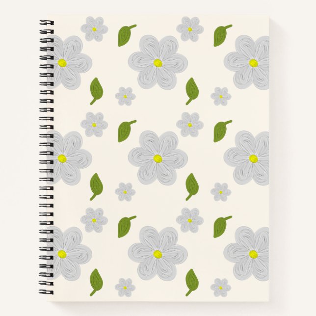 Gänseblümchen-Garten-Notizbuch Notizbuch (Vorderseite)